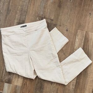 Hilary Radley white and Tan Pinstriped Pull-On Pants